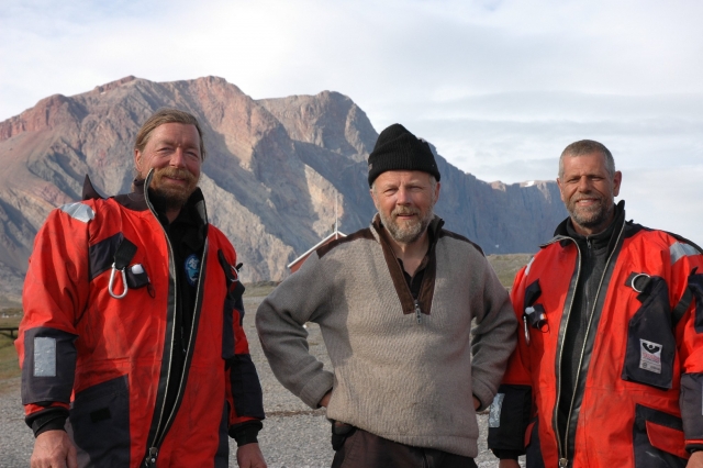 Peter, Søren Andersen and Asger Lakmann Nielsen at Ella Ø. August 2008